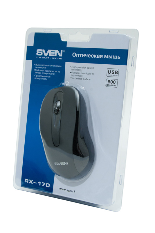 Мышь SVEN RX-170 черная USB UAH - купить в интернет-магазине Анклав