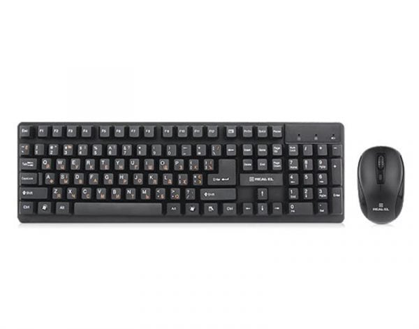 Комплект (клавіатура, мишка) бездротовий REAL-EL Standard 550 Kit Black USB - купить в интернет-магазине Анклав