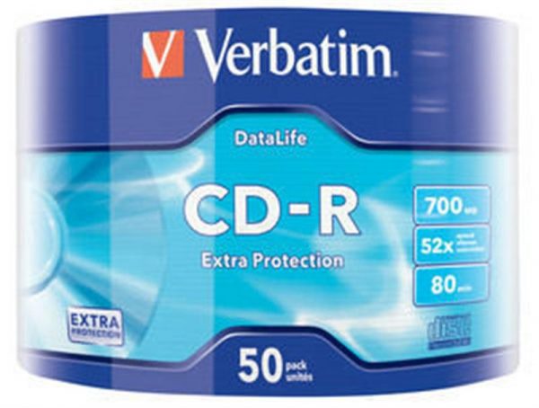 CD-R Verbatim (43787) 700Mb 52x Wrap-box 50 шт Extra - купить в интернет-магазине Анклав