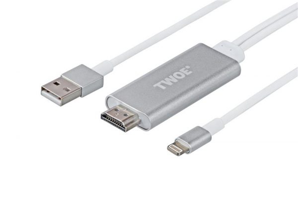 Кабель 2E Lightning - HDMI+USB A, Aluminum Shell, 2м Silver (2EW-2327) - купить в интернет-магазине Анклав