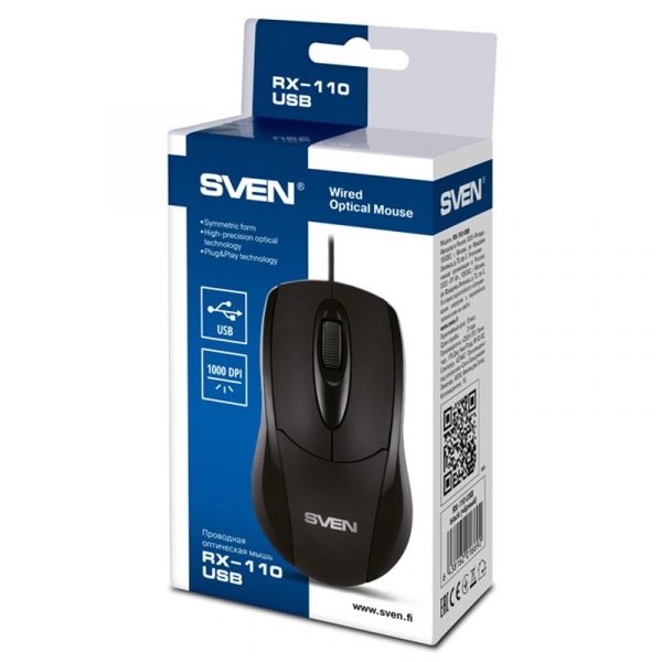 Мишка Sven RX-110 Black USB - купить в интернет-магазине Анклав
