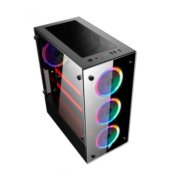 Корпус 1stPlayer V6-R1 Color LED Black без БП - купить в интернет-магазине Анклав