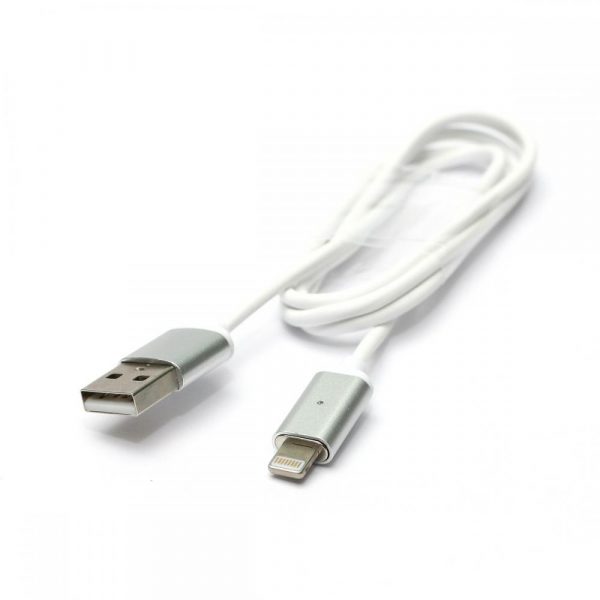 Кабель PowerPlant Magnetic USB 2.0 AM - Lightning (iPhone 5, 5S, 6), 1м (DV00DV4059) White магнітний - купить в интернет-магазине Анклав