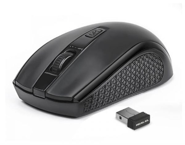 Мишка бездротова REAL-EL RM-308 Black USB - купить в интернет-магазине Анклав