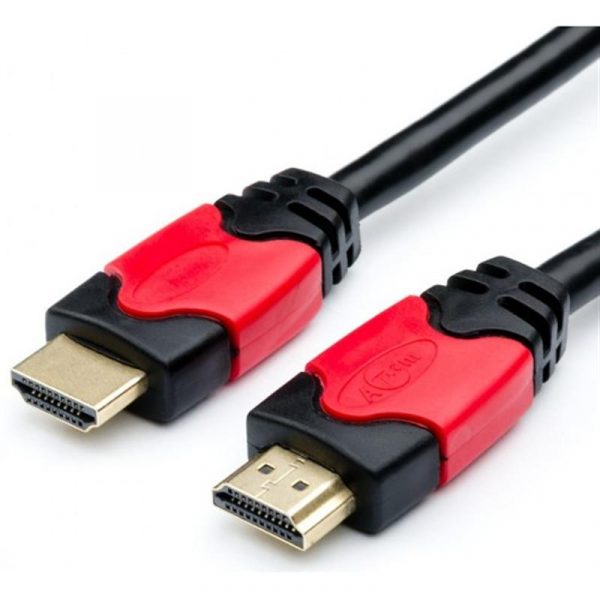 Кабель Atcom HDMI-HDMI, 5м Red/Gold connector 2 ferrite core polybag (14948) - купить в интернет-магазине Анклав