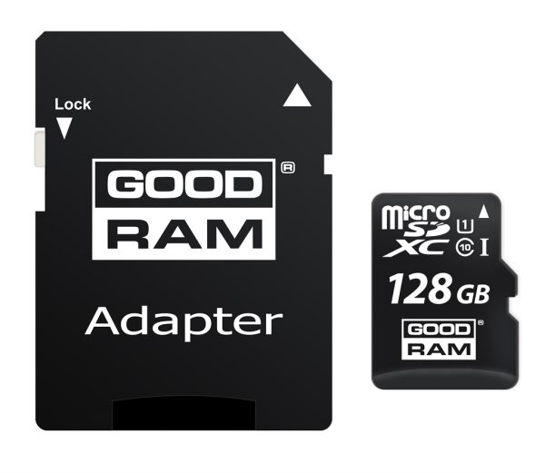 Карта памяти  MicroSDXC 128GB UHS-I Class 10 Goodram + SD-adapter (M1AA-1280R12) - купить в интернет-магазине Анклав