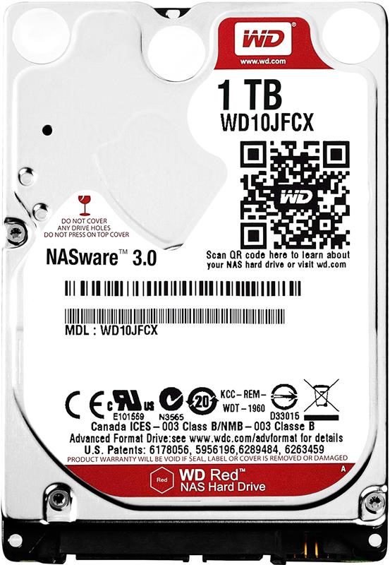Накопичувач HDD 2.5" SATA 1.0TB WD Caviar Red 5400rpm 16 MB (WD10JFCX) - купить в интернет-магазине Анклав