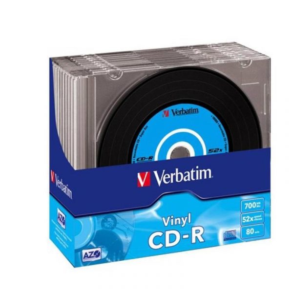 Диски CD-R Verbatim (43426) 700MB 52x Slim, 10шт Vinyl - купить в интернет-магазине Анклав