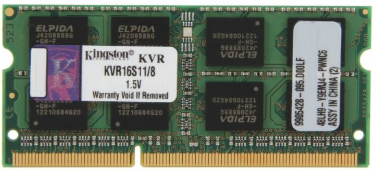 Модуль памяти SO-DIMM 8GB/1600 DDR3 Kingston (KVR16S11/8) - купить в интернет-магазине Анклав