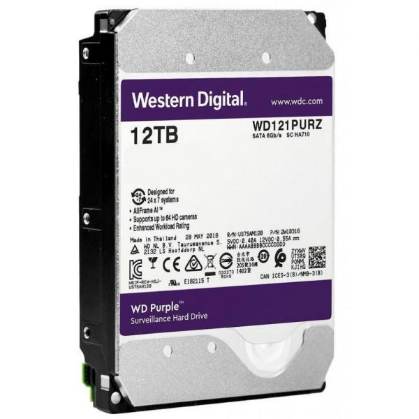 Накопичувач HDD SATA 12.0TB WD Purple 7200rpm 256MB (WD121PURZ) - купить в интернет-магазине Анклав