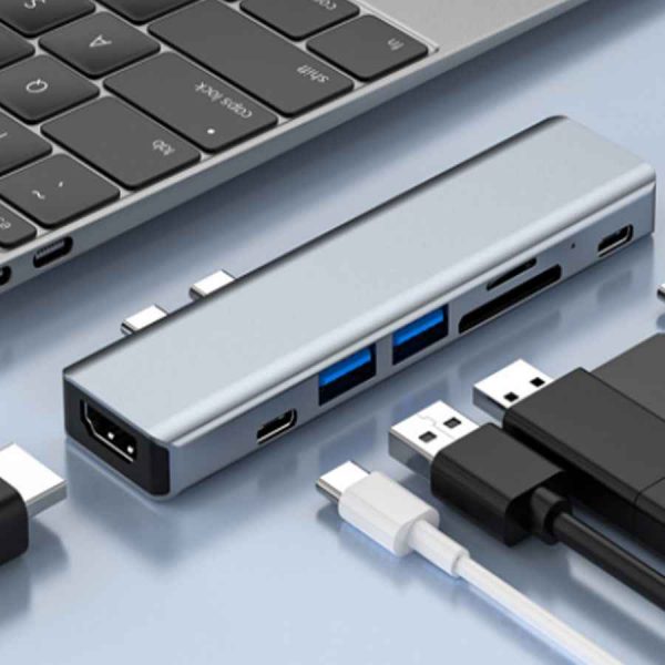 Док-станция Mosible USB Type-C One Link 7 в 1 Dual USB-C Hub для MacBook Pro/Air 2020 M1 BYL-2101 - купить в интернет-магазине Анклав