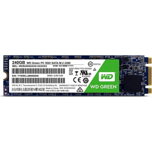 Накопичувач SSD  240GB WD Green M.2 2280 SATAIII TLC (WDS240G2G0B) - купить в интернет-магазине Анклав