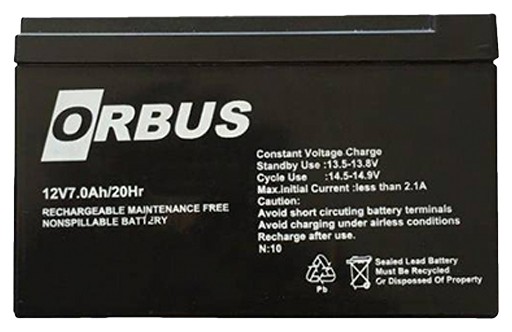Аккумуляторная батарея ORBUS OR1270  AGM 12V 7Ah (ORB12-7) - купить в интернет-магазине Анклав