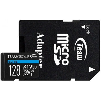 Карта пам'яті 128Gb Team Elite MicroSDXC UHS-I/U3 SD-адаптер (TEAUSDX128GIV30A103) - купить в интернет-магазине Анклав