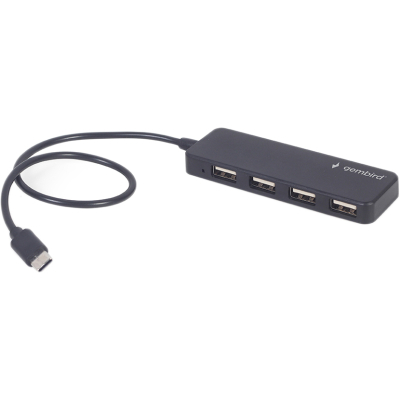 USB-хаб Gembird USB-C 4 ports USB 2.0 black (UHB-CM-U2P4-01) - купить в интернет-магазине Анклав