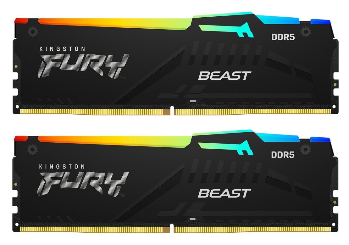 Модуль пам'яті DDR5 128GB (2x64GB) 5600 MHz Kingston FURY Beast RGB (KF556C36BBEAK2-128) - фото №1 Модуль пам'яті DDR5 128GB (2x64GB) 5600 MHz Kingston FURY Beast RGB (KF556C36BBEAK2-128) - купить в интернет-магазине Анклав